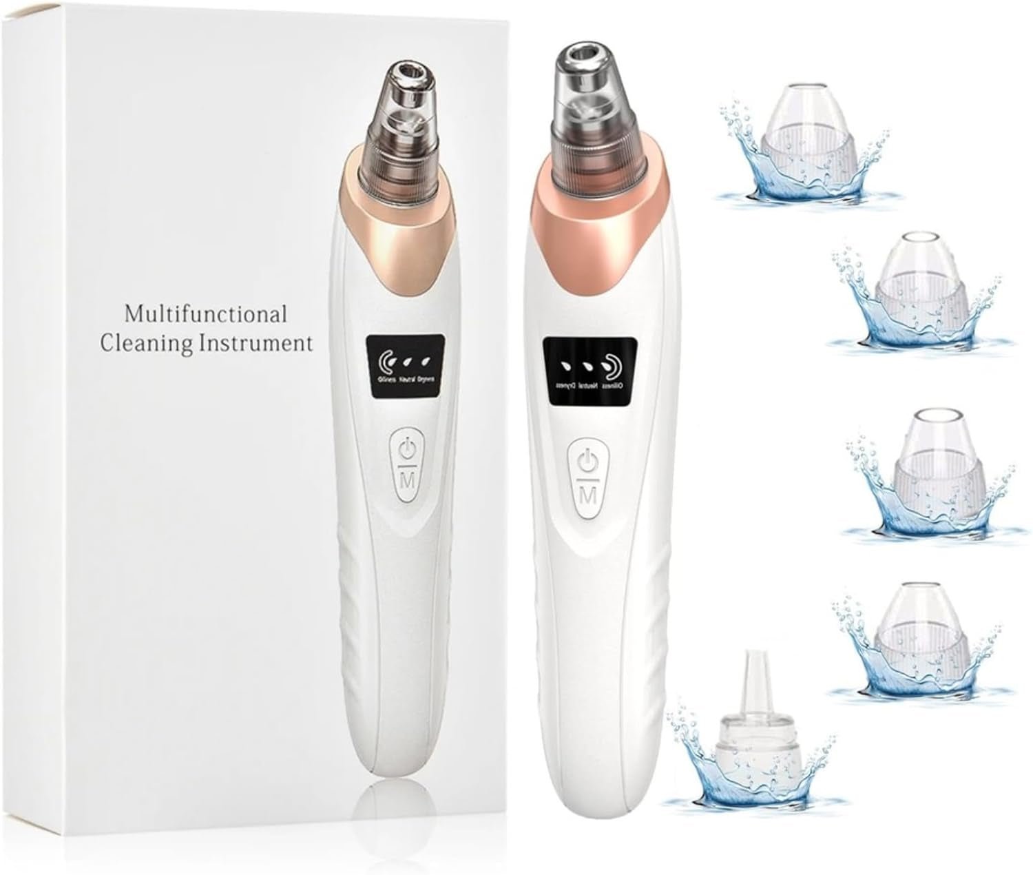 2024 Blackhead Remover Pore Vacuum,Facial Pore Cleaner-5 Suction Power,5 Probes,Usb Rechargeable Blackhead Vacuum Kit Electric Acne Extractor Tool for Adult (White)